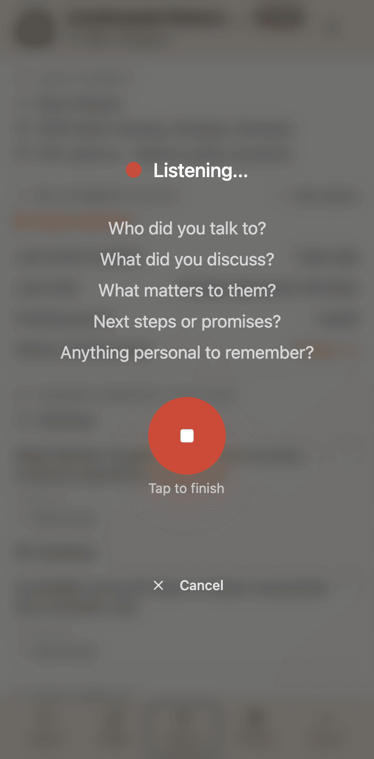Voice capture interface